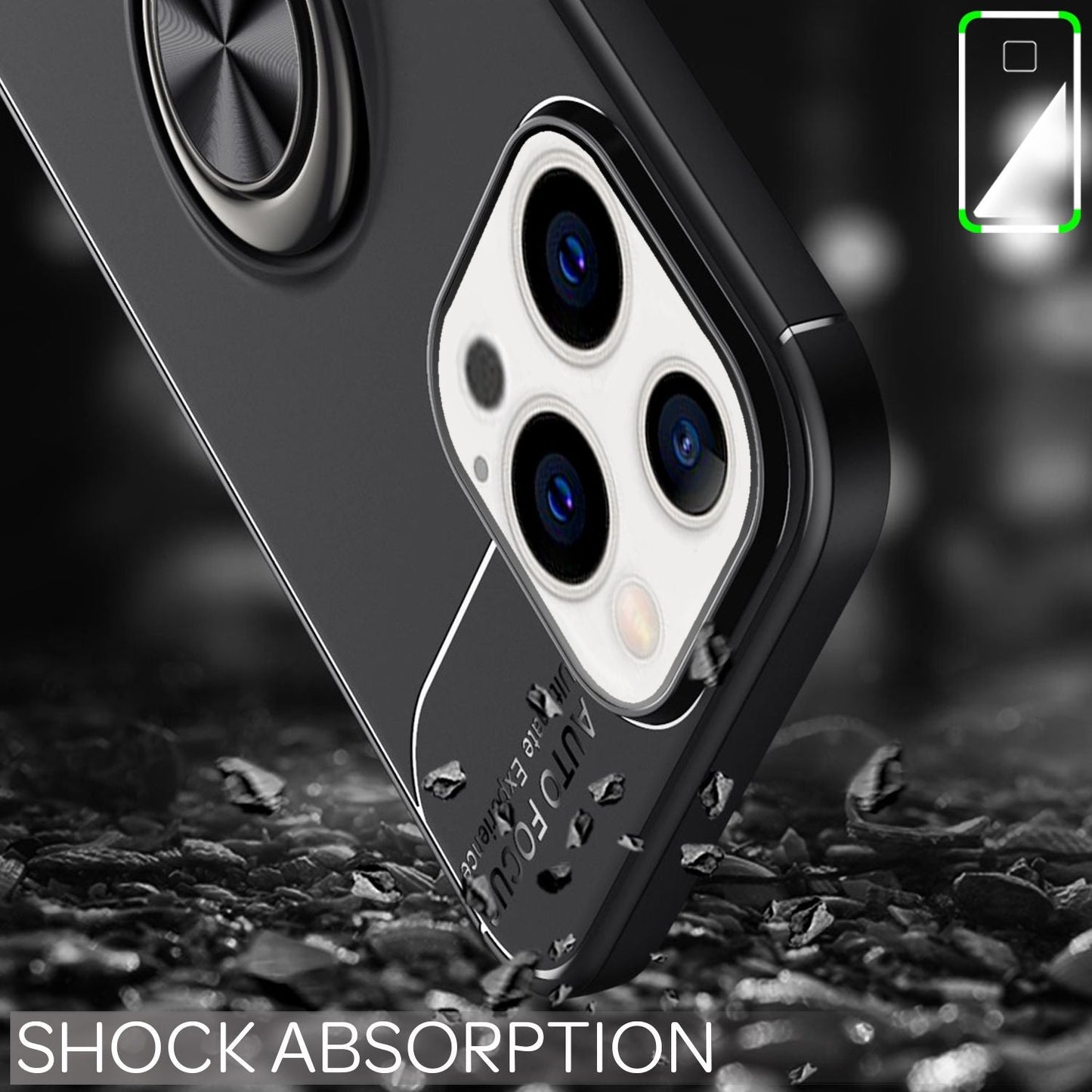NALIA Ringhülle für iPhone 13 Pro – Ring-Ständer 360° & für Magnet-Halter – GRIP360 (Mattiertes Silikon Case) – Marke aus Berlin