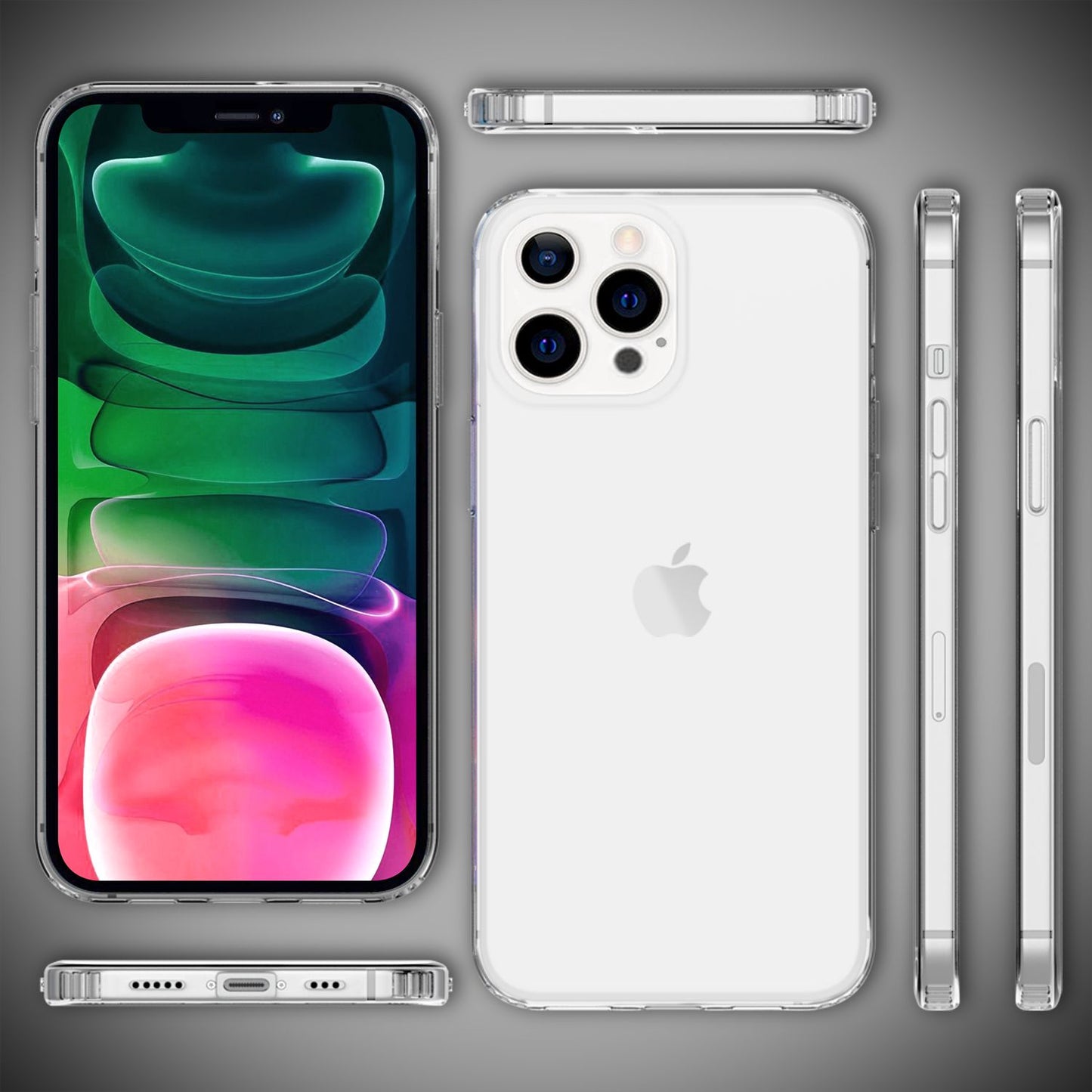 NALIA Transparente Hülle für iPhone 13 Pro – Harte Rückseite & Silikon Rand – IGNITE (Stoßfeste Handyhülle & Verstärkte Ecken) – Marke aus Berlin