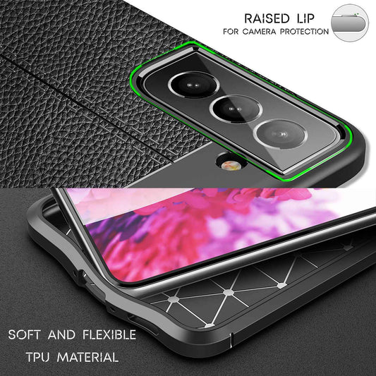 NALIA Leder-Optik Silikon Case für Samsung Galaxy S22 Plus – Griffig & Matt – BARRON Handyhülle (Anti-Fingerprint, Stoßfest & Robust) – Marke aus Berlin