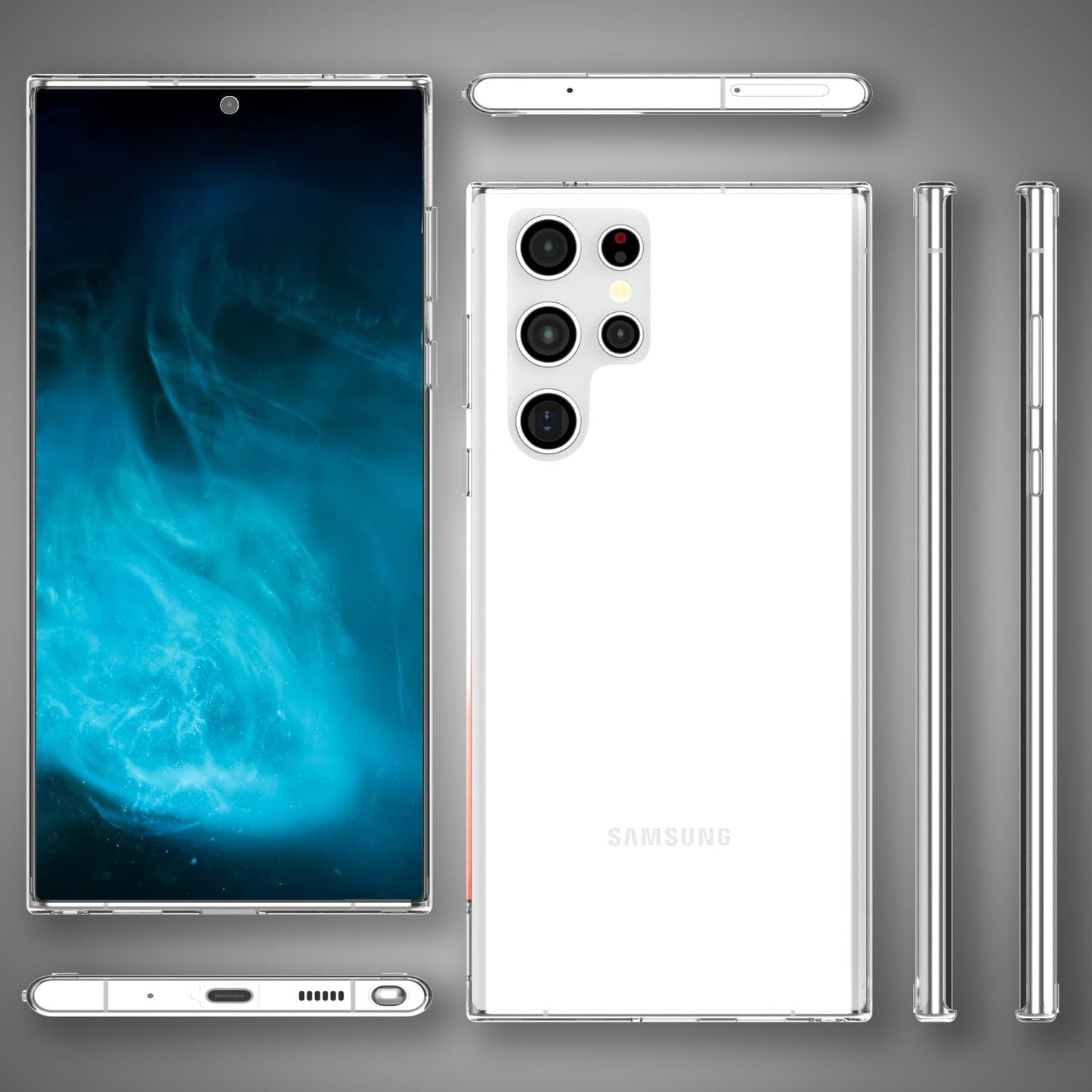 NALIA Transparente Hülle für Samsung Galaxy S22 Ultra – Harte Rückseite & Silikon Rand – IGNITE (Stoßfeste Handyhülle & Verstärkte Ecken) – Marke aus Berlin