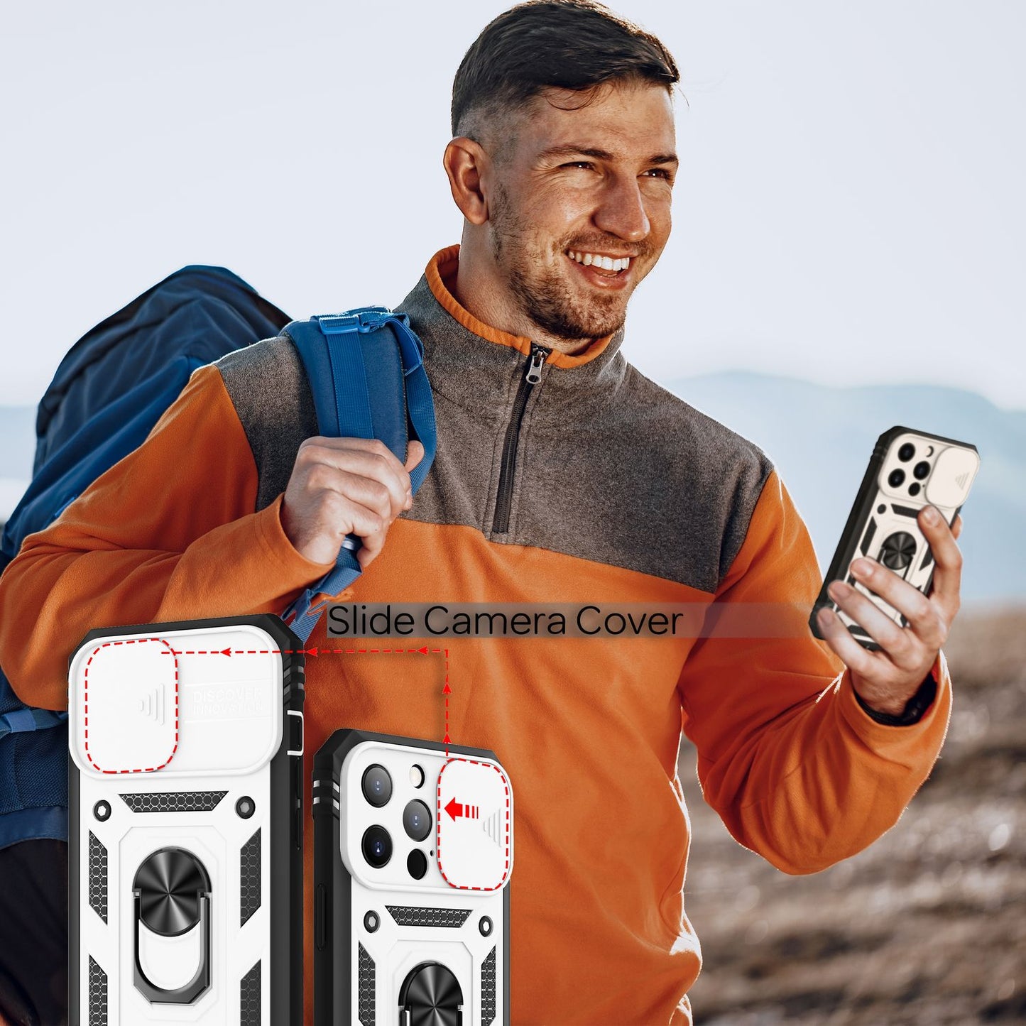 NALIA Military-Style Ringhülle kompatibel mit iPhone 13 Pro Max Hülle, Extrem Schützend mit Display-Rahmen & Kamera-Abdeckung, 360° Ring für Standfunktion & KFZ-Halter, Hardcase Robust