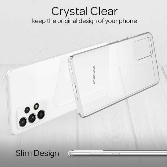 NALIA Transparente Hülle für Samsung Galaxy A53 – Harte Rückseite & Silikon Rand – IGNITE (Stoßfeste Handyhülle & Verstärkte Ecken) – Marke aus Berlin