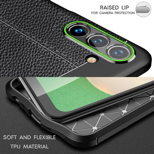 NALIA Leder Look Case kompatibel mit Samsung Galaxy A13 5G Hülle, Schwarze Silikonhülle Anti-Fingerabdruck Rutschfest Robust Stoßfest, Soft Case Dünne Handyhülle Cover Schutzhülle Handy-Tasche