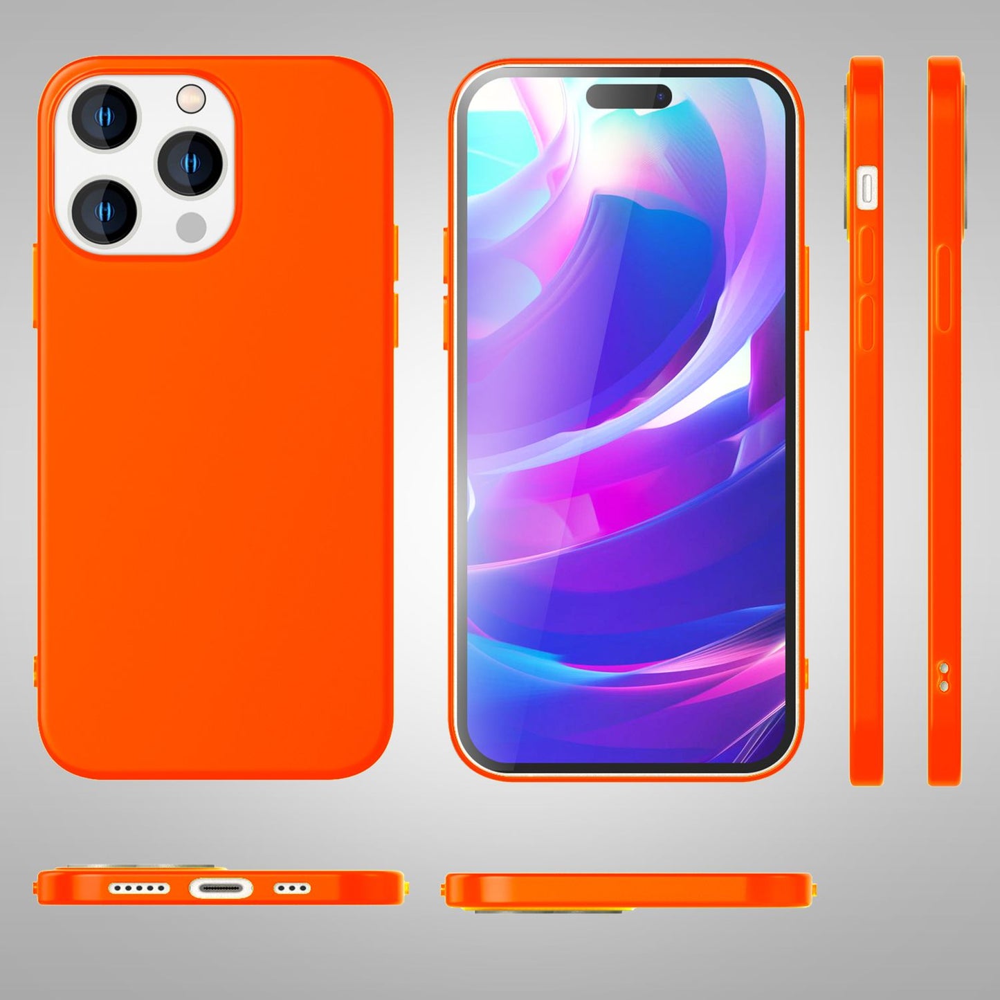 NALIA Neon Silikonhülle für iPhone 14 Pro Max – Soft-Touch & Signal-Neon – NEONSHOCK (Matte Schutzhülle) – Marke aus Berlin