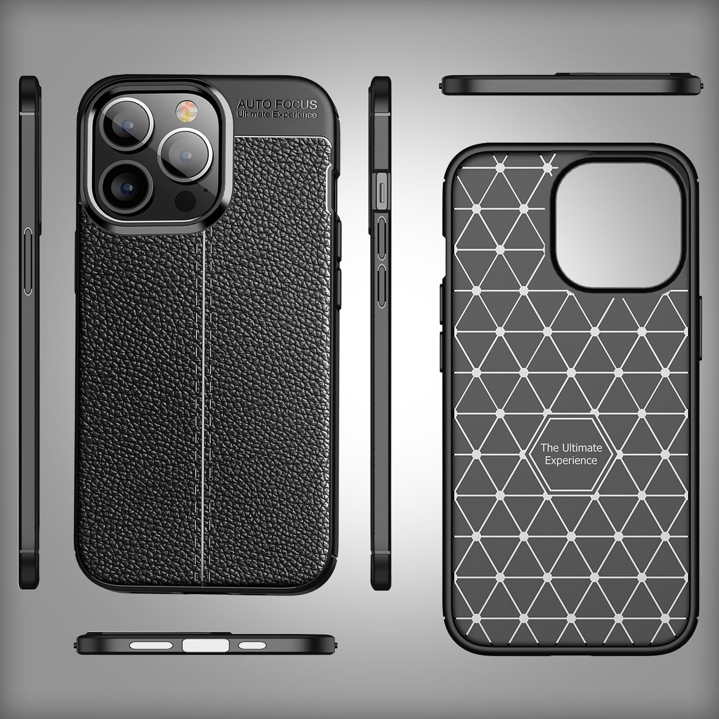 NALIA Leder-Optik Silikon Case für iPhone 14 Pro Max – Griffig & Matt – BARRON Handyhülle (Anti-Fingerprint, Stoßfest & Robust) – Marke aus Berlin
