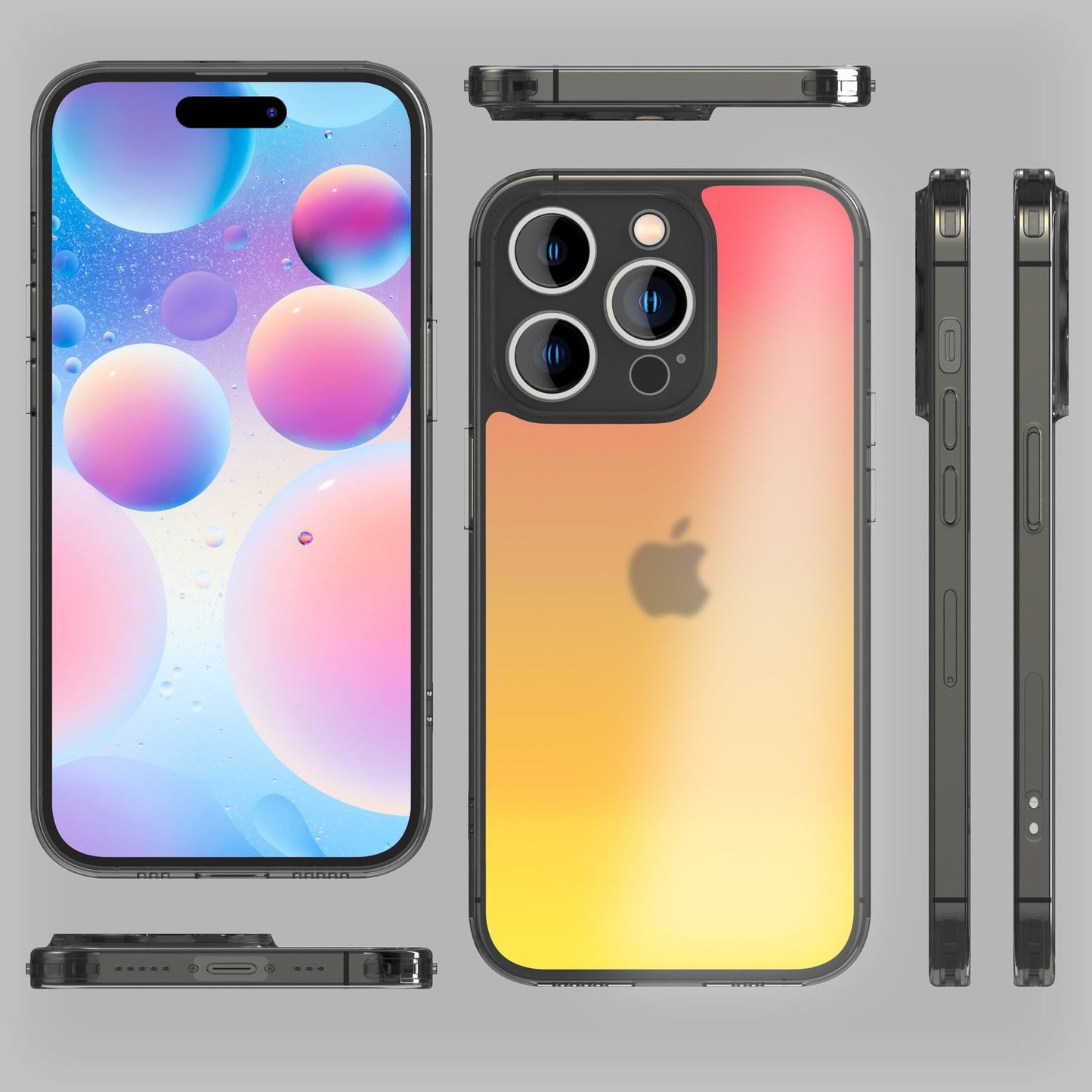 NALIA Farb-Wechsel Handyhülle kompatibel mit iPhone 14 Pro Max Hülle, Durchscheinend Farbspiel Glänzend Anti-Gelb Robust, Robuste Rückseite & Silikon-Rand, Kamera-Schutz Staubschutz