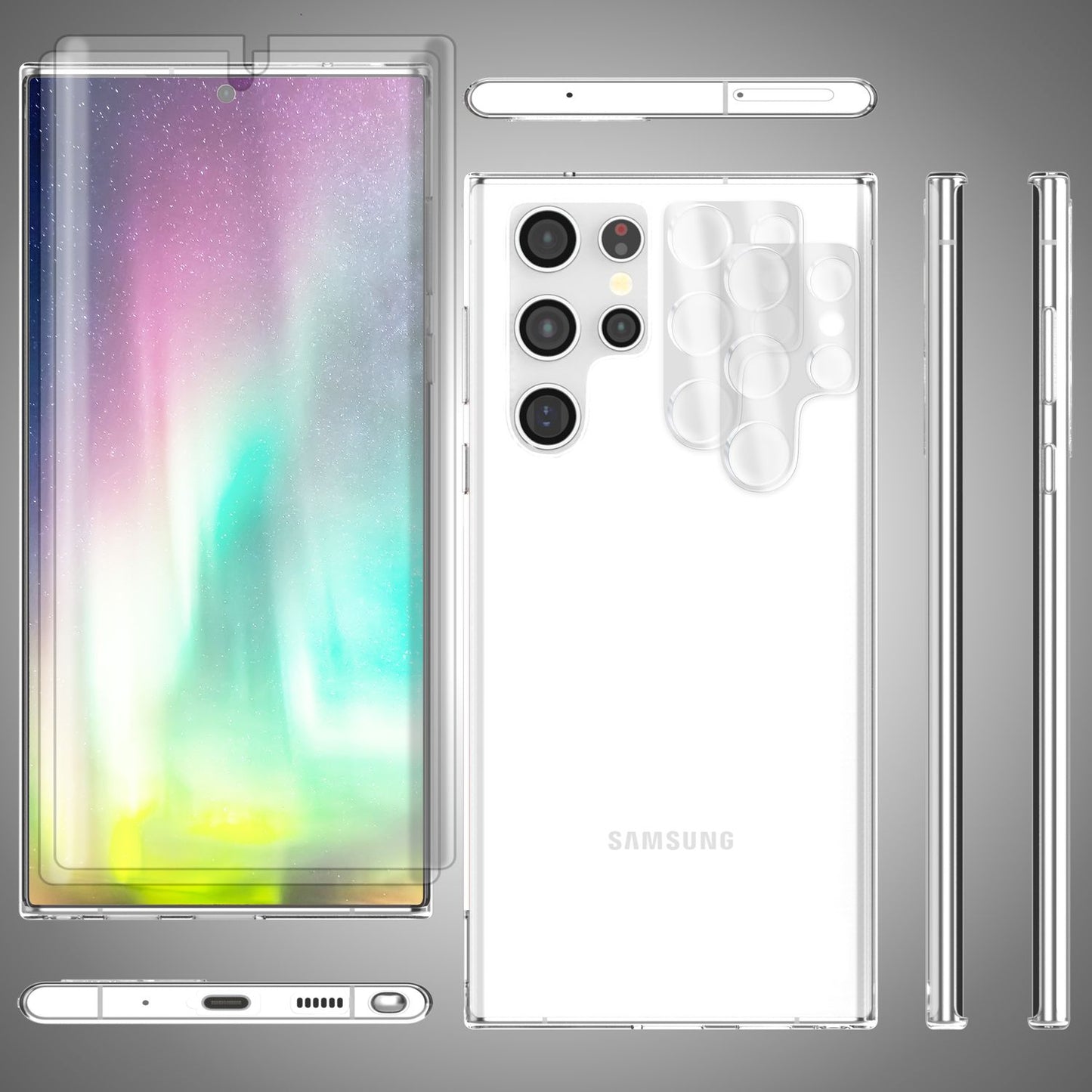 NALIA Transparente Silikonhülle für Samsung Galaxy S23 Ultra – Anti-Gelb & Rutschfest – GLAZE (Handyhülle Kristallklar, Schlank & Stoßfest) – Marke aus Berlin