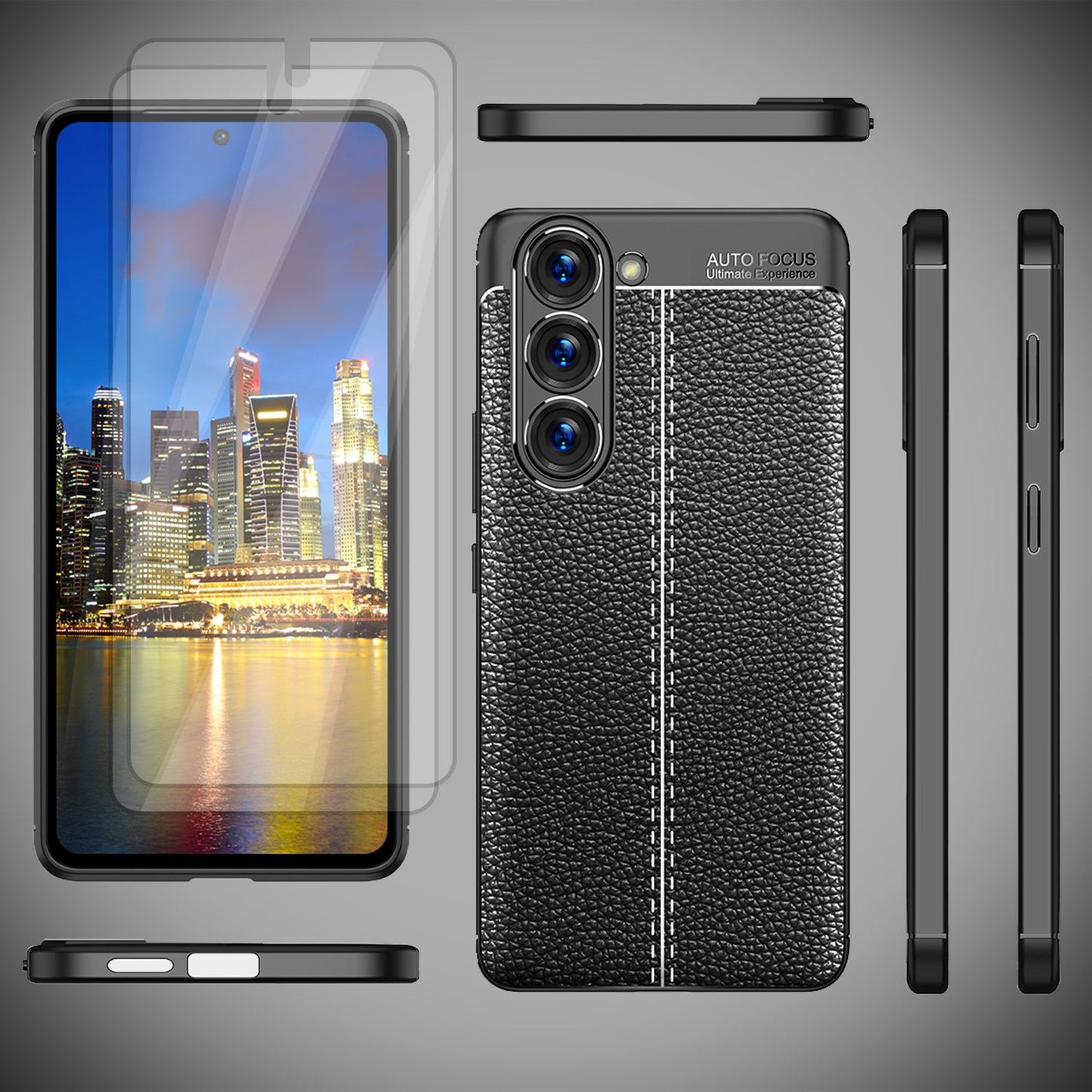 NALIA Leder-Optik Silikon Case für Samsung Galaxy S23 – Griffig & Matt – BARRON Handyhülle (Anti-Fingerprint, Stoßfest & Robust) – Marke aus Berlin