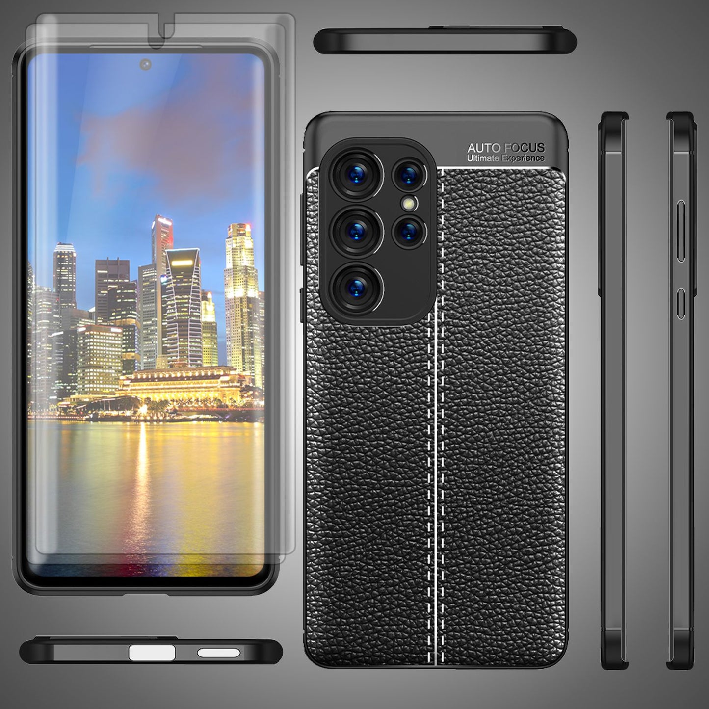 NALIA Leder-Optik Silikon Case für Samsung Galaxy S23 Ultra – Griffig & Matt – BARRON Handyhülle (Anti-Fingerprint, Stoßfest & Robust) – Marke aus Berlin