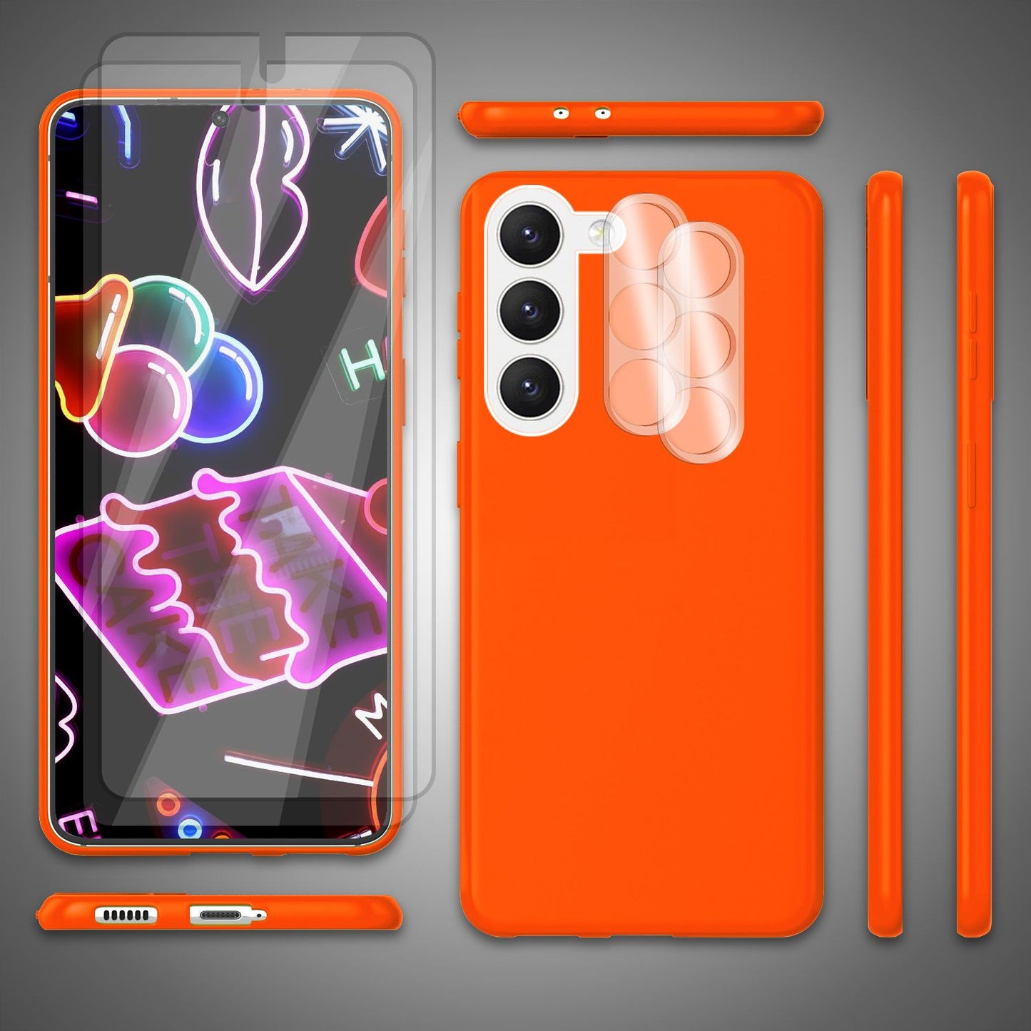 NALIA Neon Silikonhülle für Samsung Galaxy S23 Plus – Soft-Touch & Signal-Neon – NEONSHOCK (Matte Schutzhülle) – Marke aus Berlin