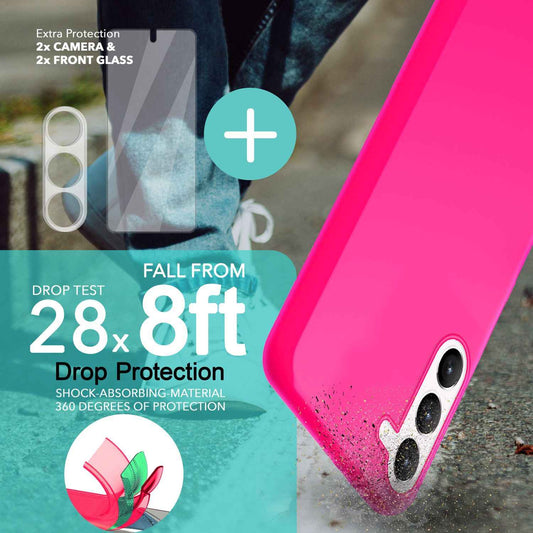 NALIA Neon Silikonhülle für Samsung Galaxy S23 Plus – Soft-Touch & Signal-Neon – NEONSHOCK (Matte Schutzhülle) – Marke aus Berlin