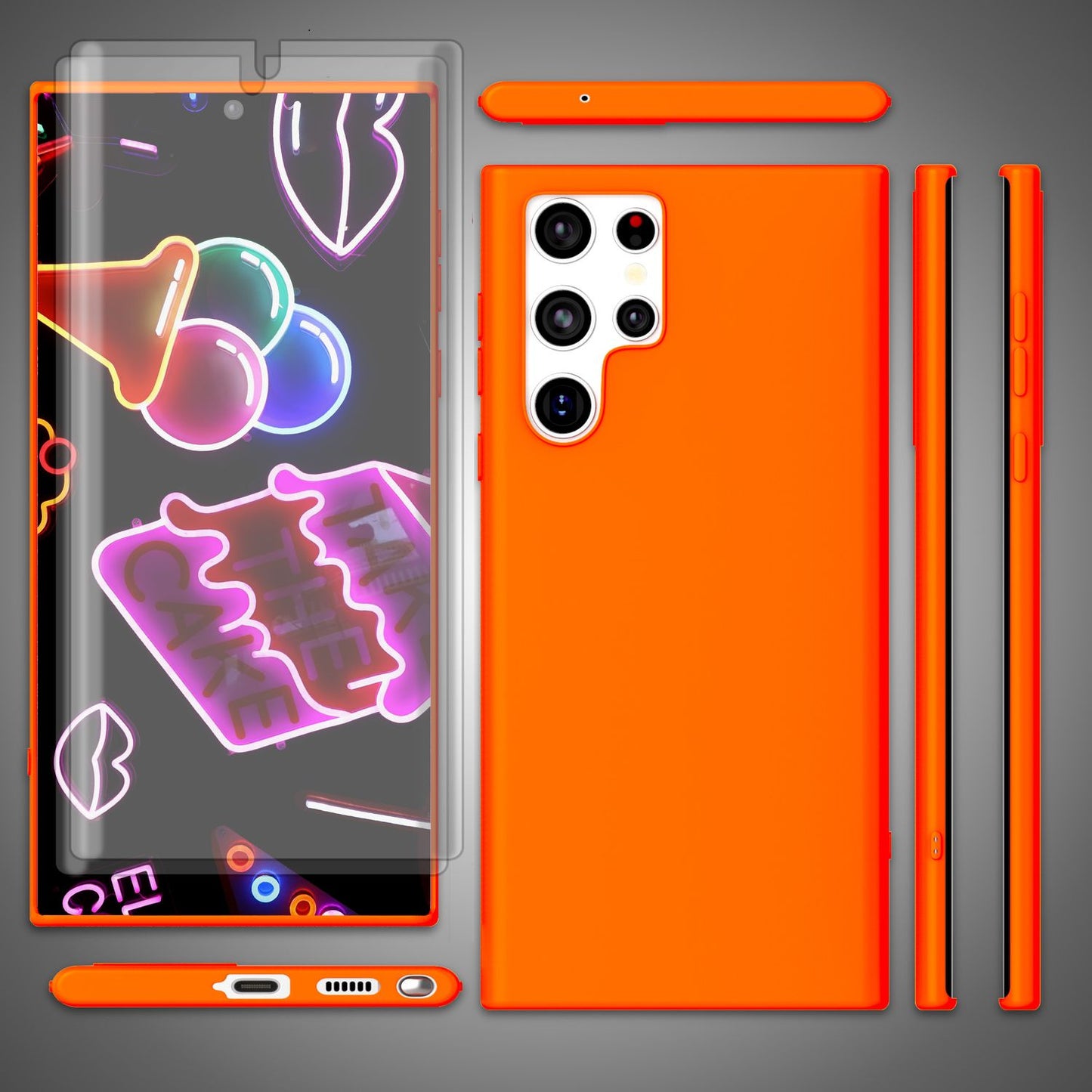 NALIA Neon Silikonhülle für Samsung Galaxy S23 Ultra – Soft-Touch & Signal-Neon – NEONSHOCK (Matte Schutzhülle) – Marke aus Berlin