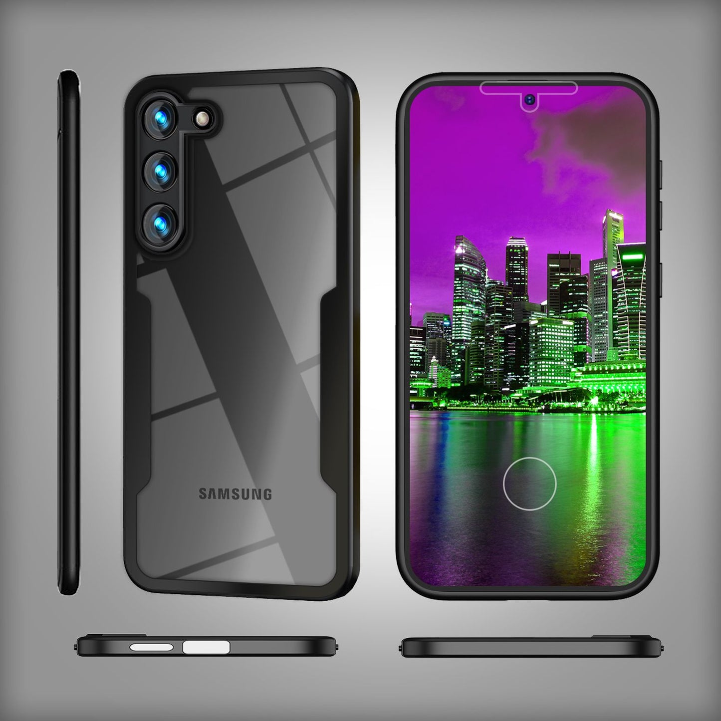 NALIA 360° Hülle für Samsung Galaxy S23 – Vergilbungsfrei & Rutschfester Matt-Rahmen – SURROUND (Full-Body Case mit Kameraschutz) – Marke aus Berlin