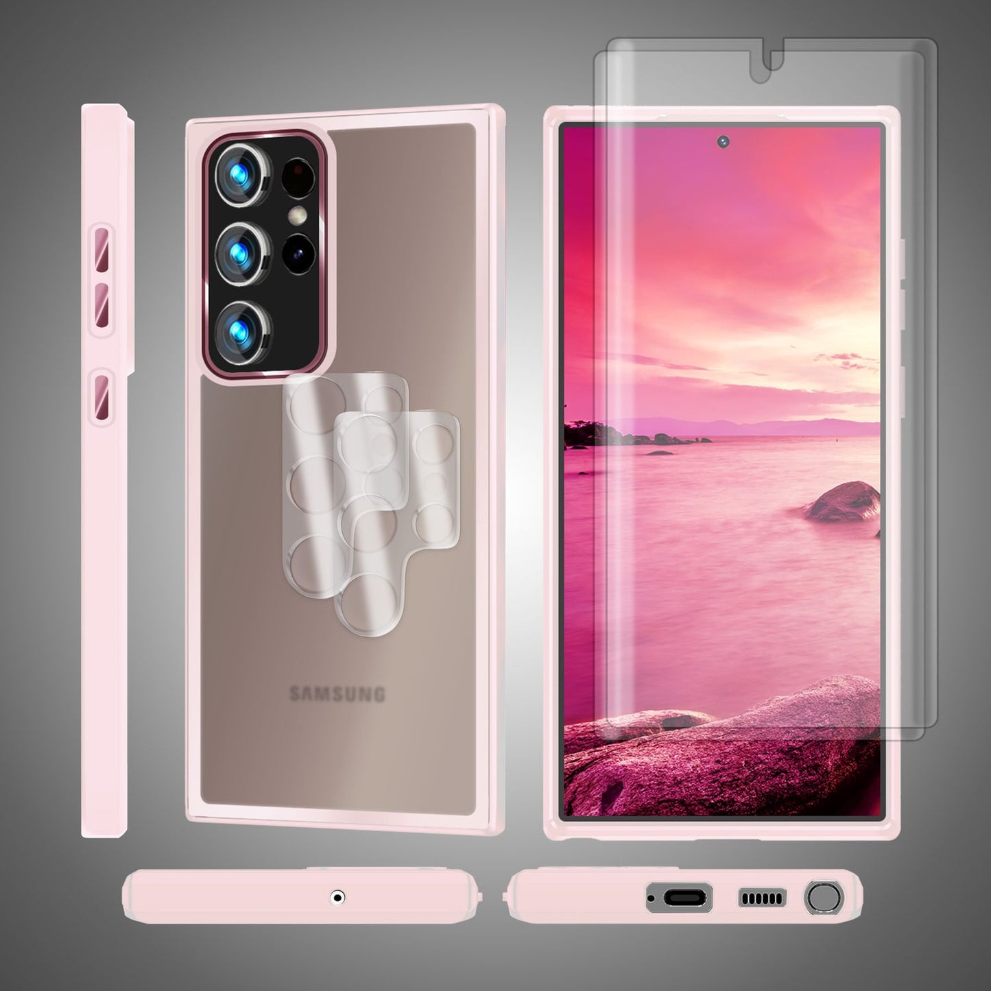 NALIA Matte Handyhülle für Samsung Galaxy S23 Ultra – Stoßfester Silikon-Rahmen & Semi-Transparent – FUZION (Anti-Fingerprint Case) – Marke aus Berlin