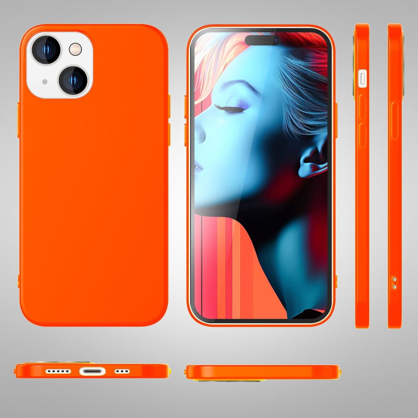 NALIA Neon Silikonhülle für iPhone 15 – Soft-Touch & Signal-Neon – NEONSHOCK (Matte Schutzhülle) – Marke aus Berlin