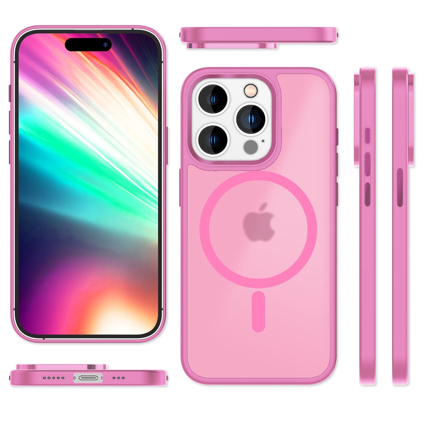 NALIA Magnet-Case für iPhone 15 Pro – Matt-Transparent & MagSafe Kompatibel – MATTEX (Rutschfest, Stoßfest & Anti-Fingerabdruck) – Marke aus Berlin