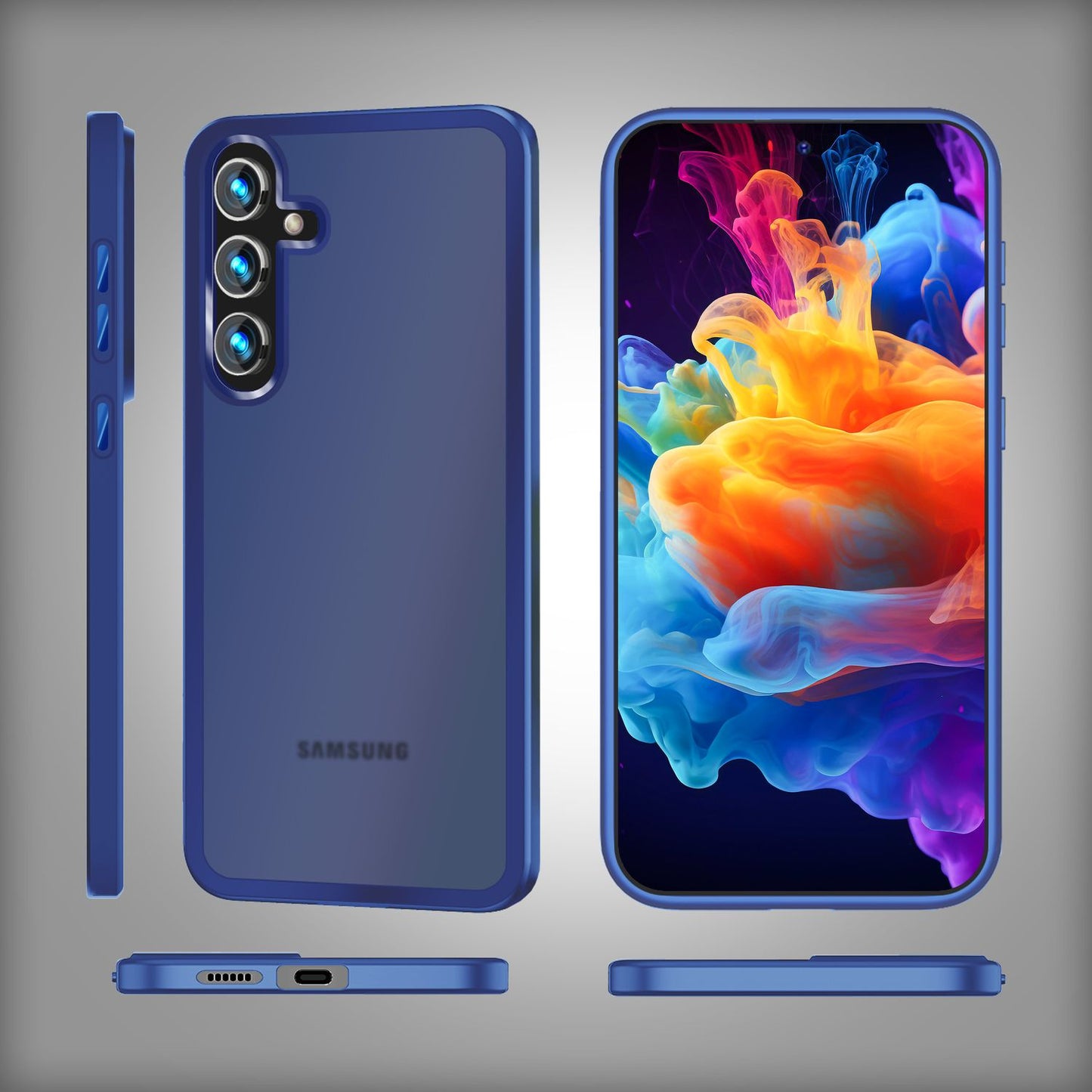 NALIA Matte Handyhülle für Samsung Galaxy S24 Plus – Stoßfester Silikon-Rahmen & Semi-Transparent – FUZION (Anti-Fingerprint Case) – Marke aus Berlin