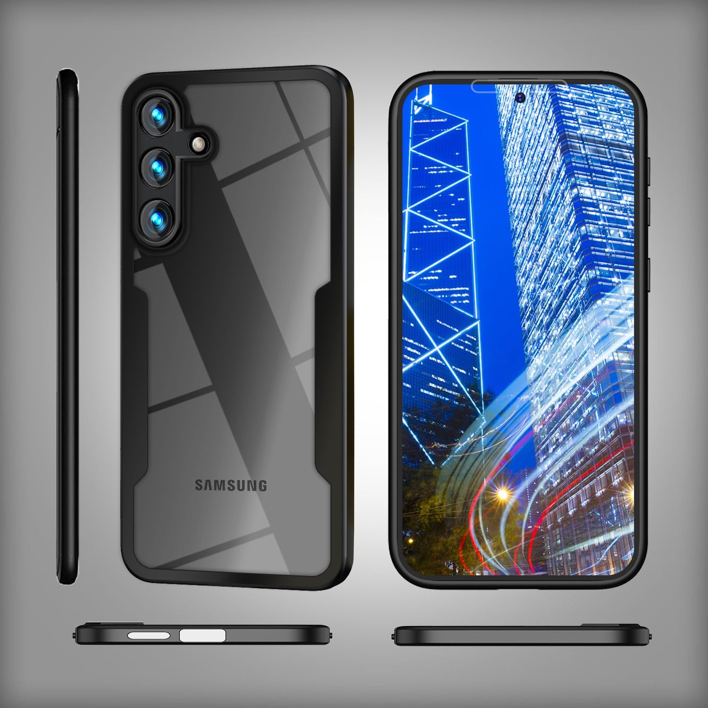 NALIA 360° Hülle für Samsung Galaxy S24 Plus – Vergilbungsfrei & Rutschfester Matt-Rahmen – SURROUND (Full-Body Case mit Kameraschutz) – Marke aus Berlin