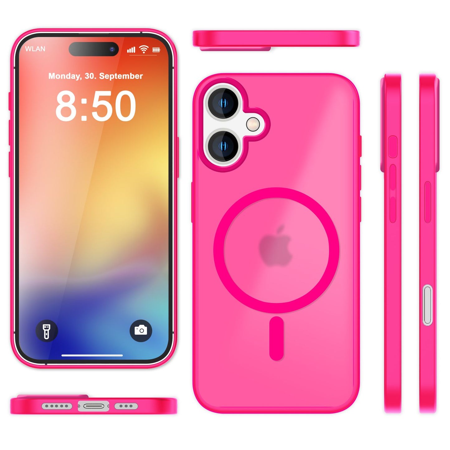 NALIA Magnet-Case für iPhone 16 – Matt-Transparent & MagSafe Kompatibel – MATTEX (Rutschfest, Stoßfest & Anti-Fingerabdruck) – Marke aus Berlin