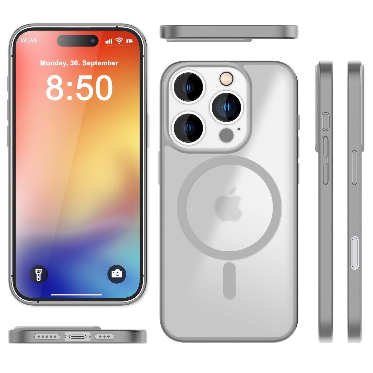 NALIA Magnet-Case für iPhone 16 Pro – Matt-Transparent & MagSafe Kompatibel – MATTEX (Rutschfest, Stoßfest & Anti-Fingerabdruck) – Marke aus Berlin