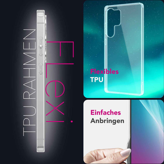 NALIA Transparente Silikonhülle für Samsung Galaxy S25 Ultra – Anti-Gelb & Rutschfest – GLAZE (Handyhülle Kristallklar, Schlank & Stoßfest) – Marke aus Berlin