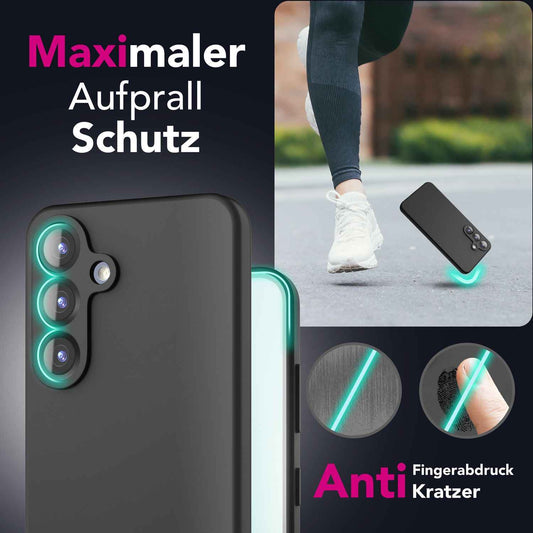 NALIA Silikonhülle für Samsung Galaxy S25 Plus – Kameraschutz & Innenfutter – PHOENIX (Soft-Touch Case) – Marke aus Berlin