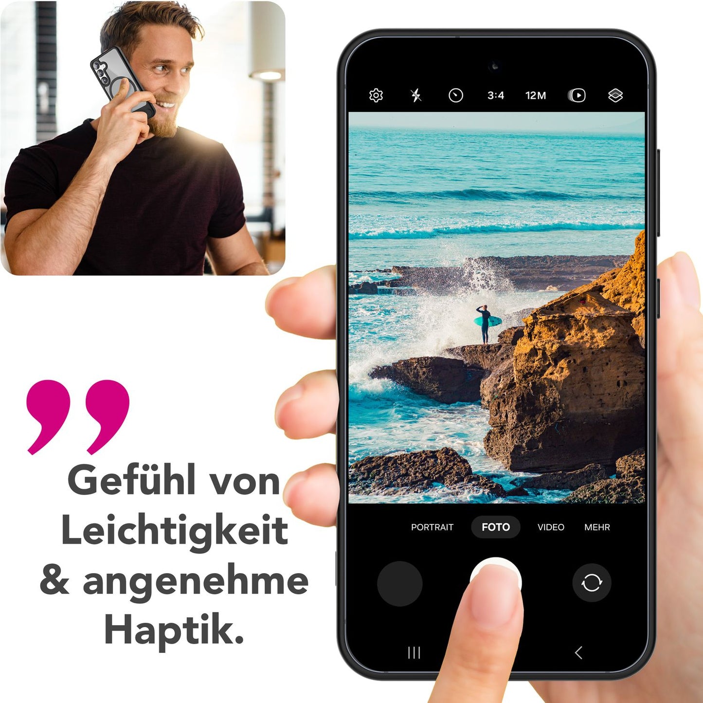 NALIA Magnet-Case für Samsung Galaxy S25 – Klappständer & Kameraschutz – TRITON (Matt-Transparent & Hybrid-Schutz) – Marke aus Berlin
