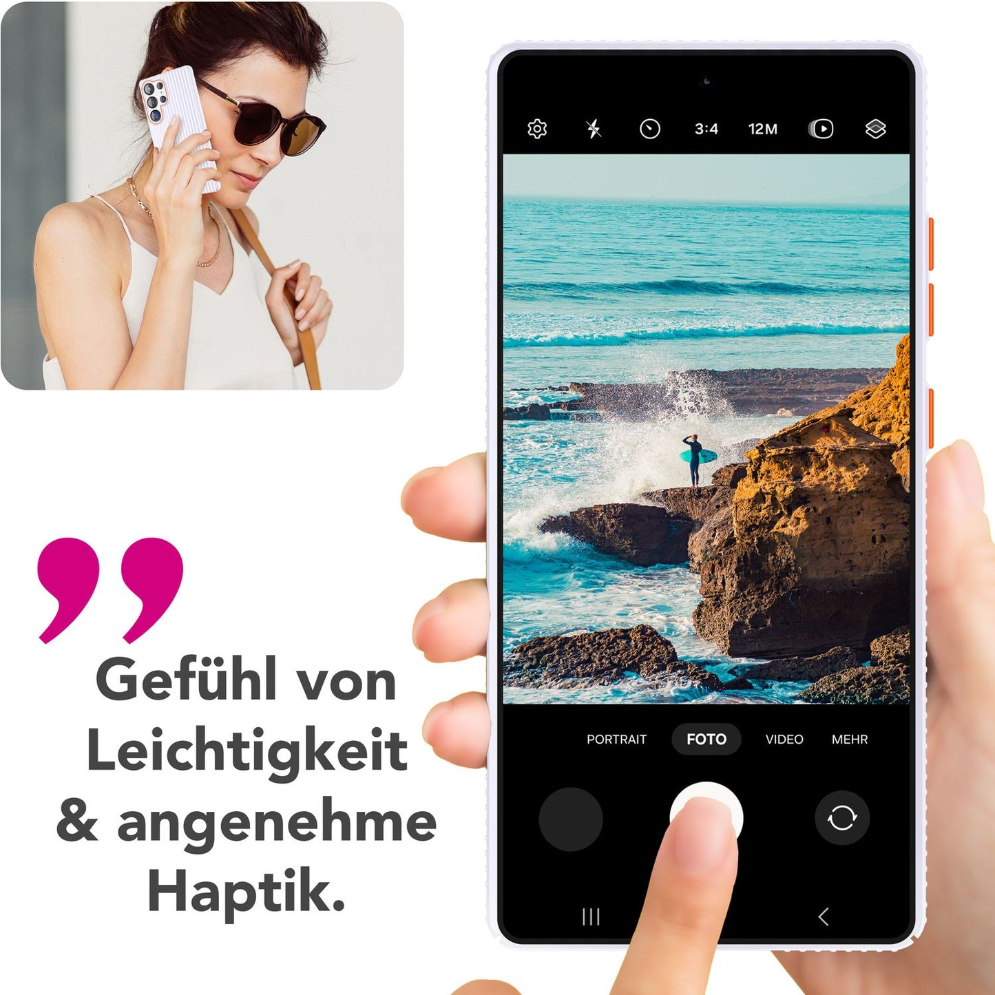 NALIA Matte Hardcase Hülle für Samsung Galaxy S25 Ultra – Anti-Fingerabdruck & Grip – NOVA (Strukturiertes Design) – Marke aus Berlin