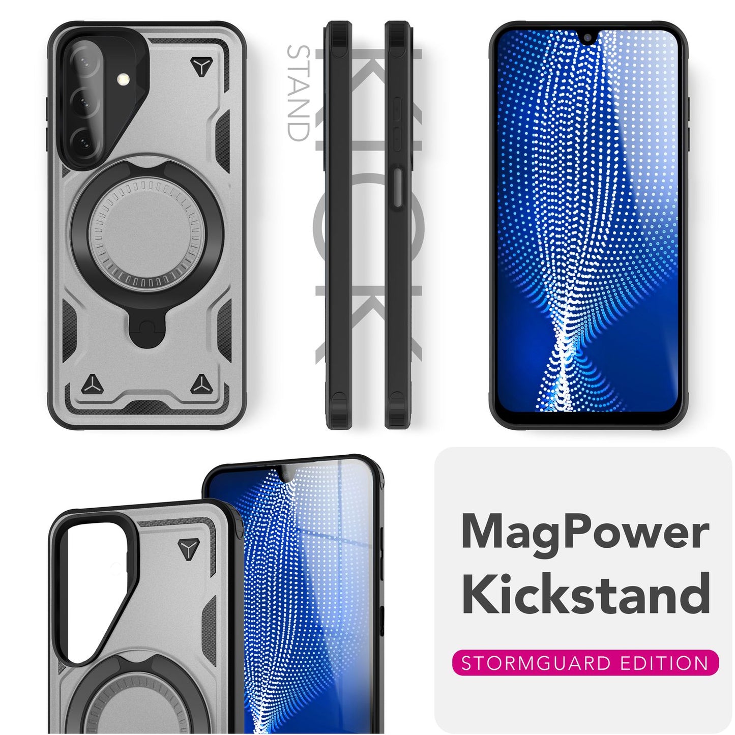 NALIA Magnetische Panzerhülle für Samsung Galaxy A26 – Ring-Halterung 360° & MagSafe kompatibel – STORMGUARD (Outdoor Case) – Marke aus Berlin