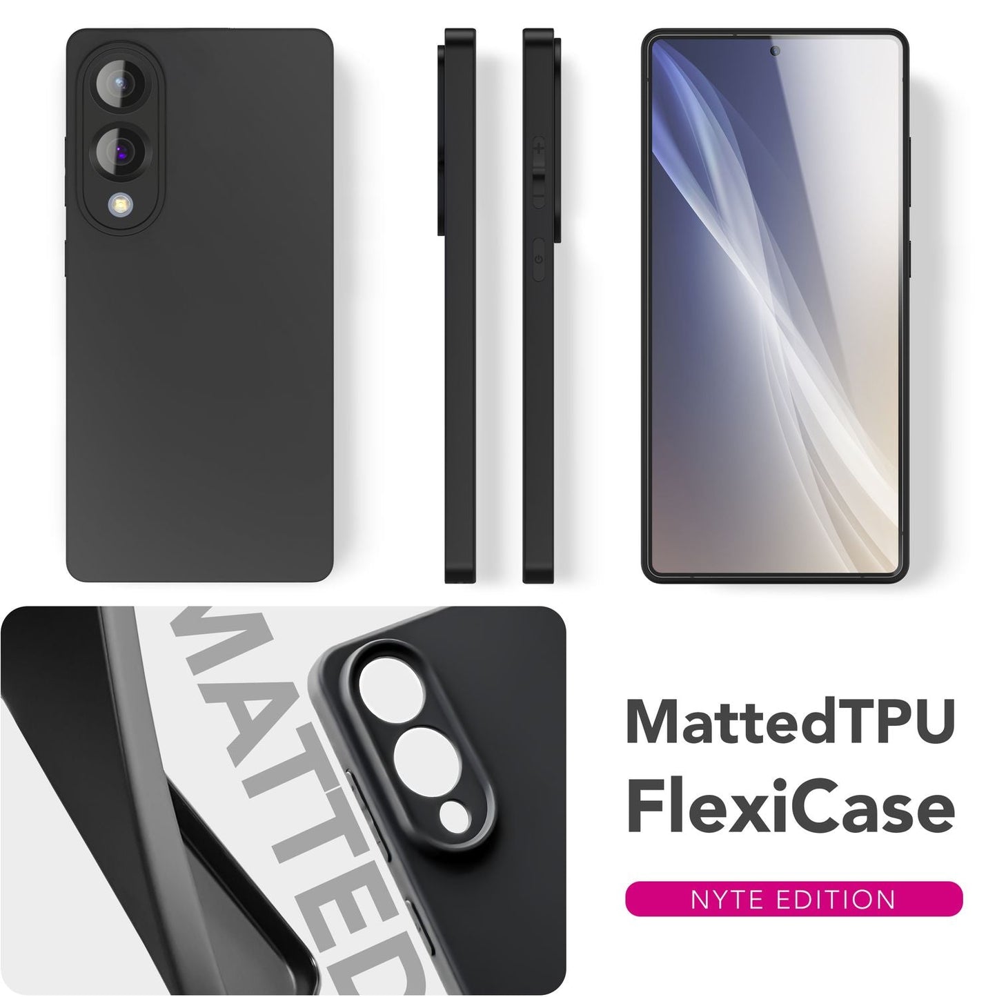NALIA Matte Silikonhülle für Samsung Galaxy S25 Edge – Slim, Schwarz & Rutschfest – STRIDER (Soft Case, Kameraschutz & Stoßfest) – Marke aus Berlin