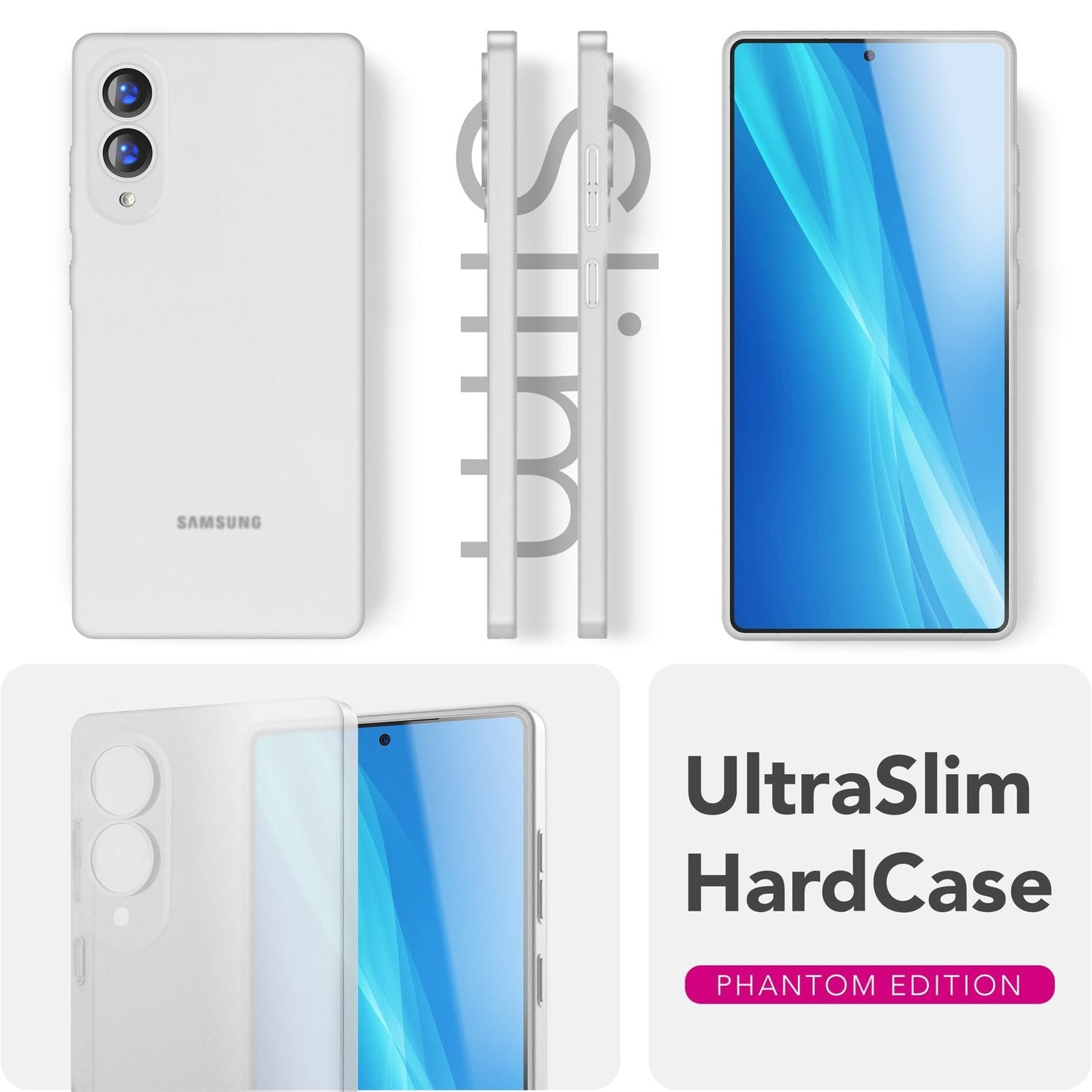 NALIA Ultra Slim Hardcase für Samsung Galaxy S25 Edge – Matt & 0.3mm Dünn – PHANTOM (Dünnes Cover & Kamera-Vollschutz) – Marke aus Berlin
