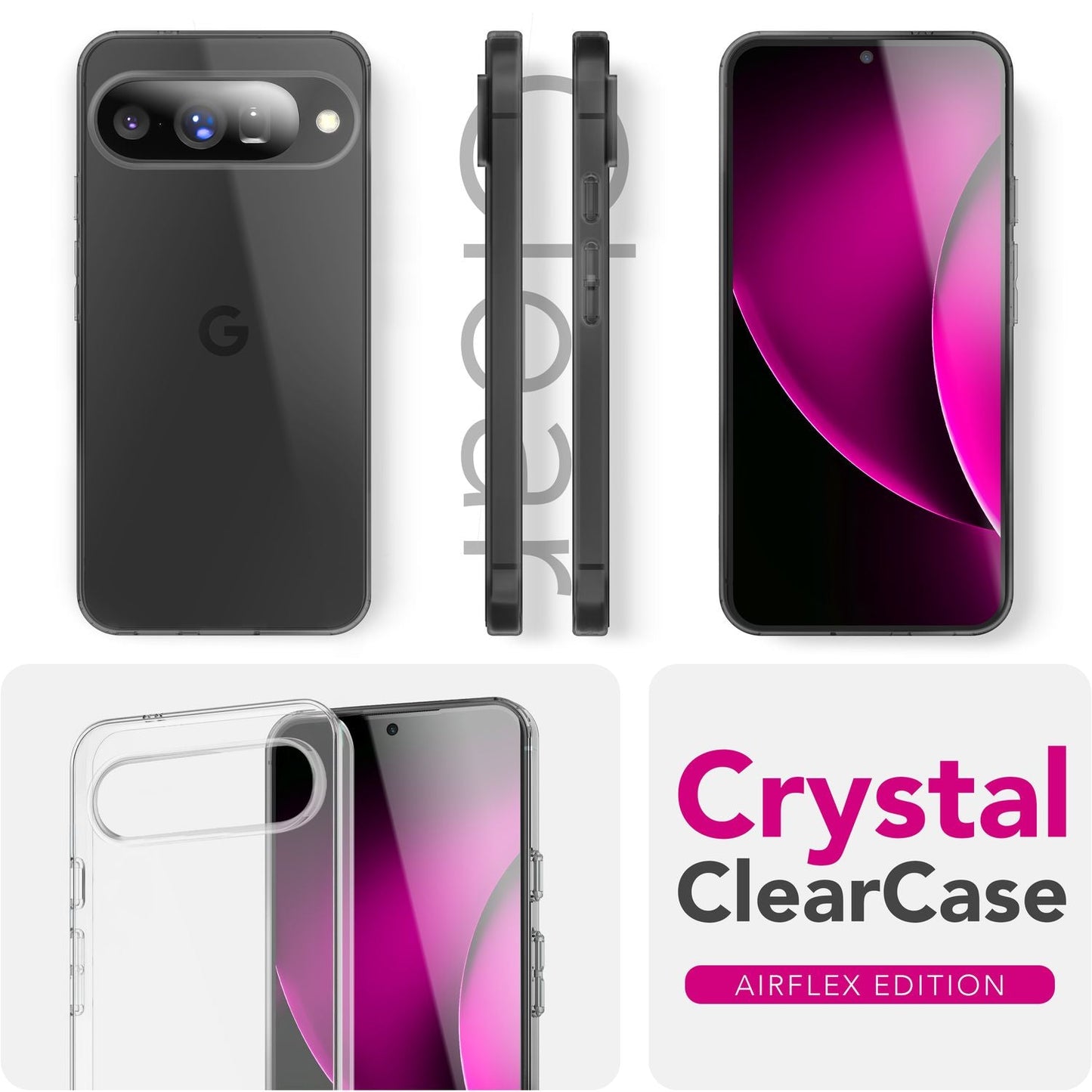 NALIA Transparente Silikonhülle für Google Pixel 10 – Anti-Gelb & Rutschfest – GLAZE (Handyhülle Kristallklar, Schlank & Stoßfest) – Marke aus Berlin