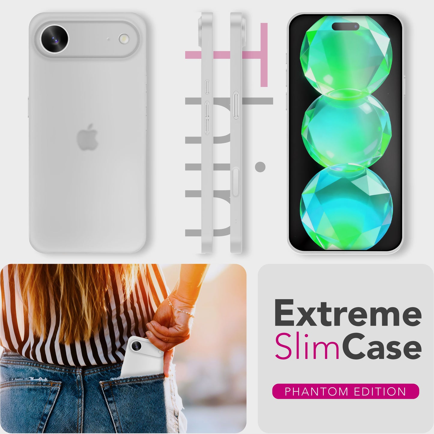 NALIA Ultra Slim Hardcase für iPhone 17 Air – Matt & 0.3mm Dünn – PHANTOM (Dünnes Cover & Kamera-Vollschutz) – Marke aus Berlin