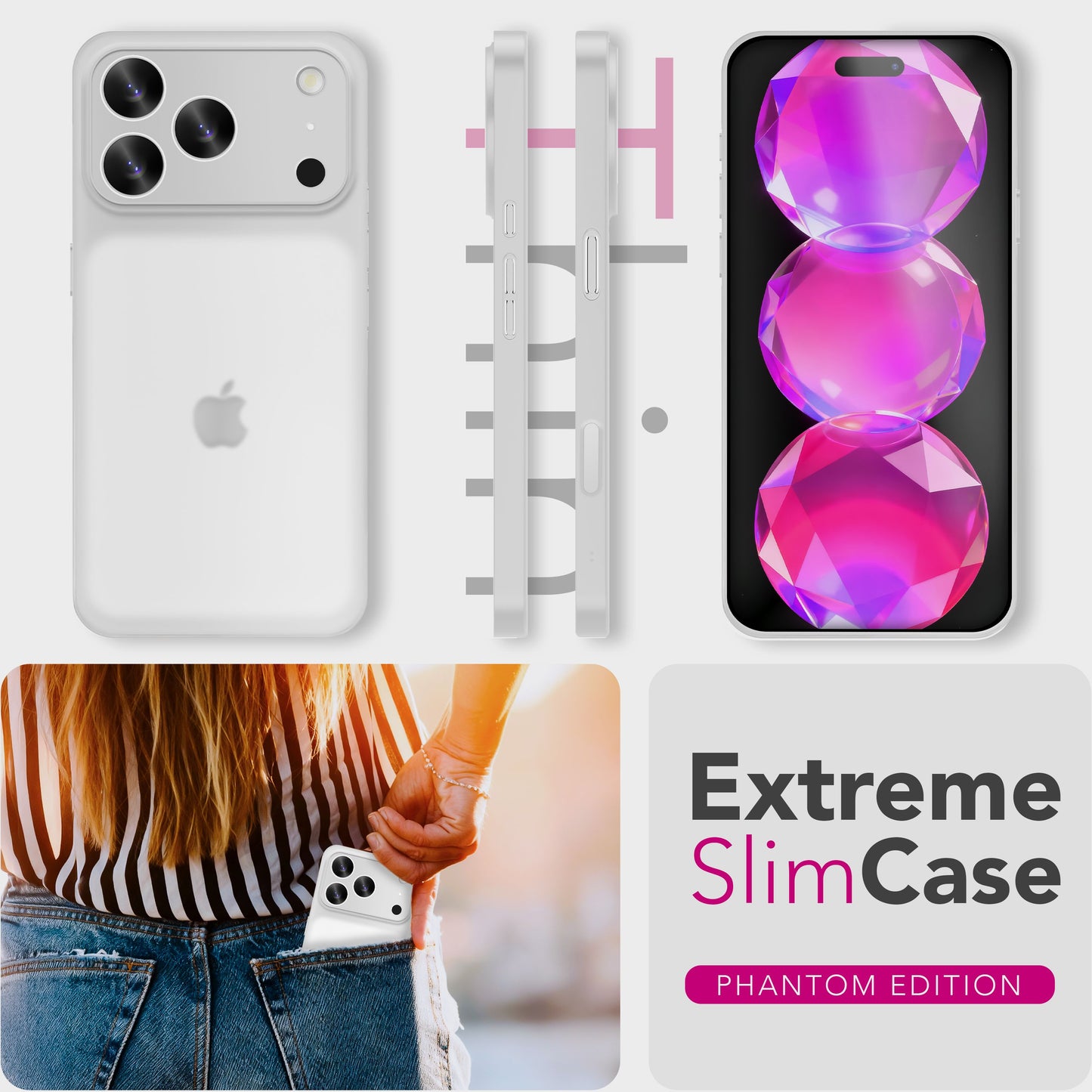 NALIA Ultra Slim Hardcase für iPhone 17 Pro Max – Matt & 0.3mm Dünn – PHANTOM (Dünnes Cover & Kamera-Vollschutz) – Marke aus Berlin