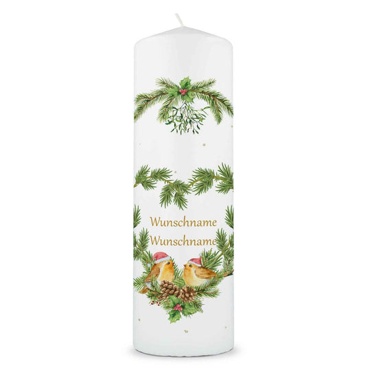 Große Kerze "Christmas Love" bedruckt mit Namen zu Weihnachten