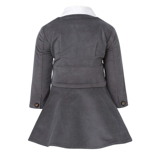 Grey Corduroy Baby Dress-1