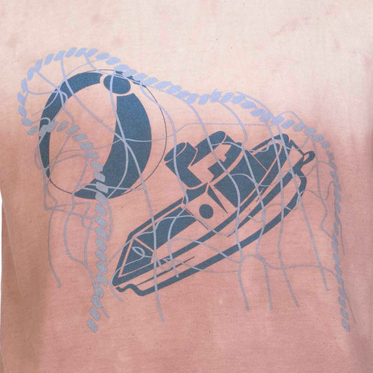 Artisanal T-Shirt Naturally Dyed with Organic Red Onion Peels-1