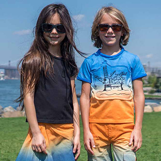 Dip Dye Kids T-Shirt with Appliqué-1