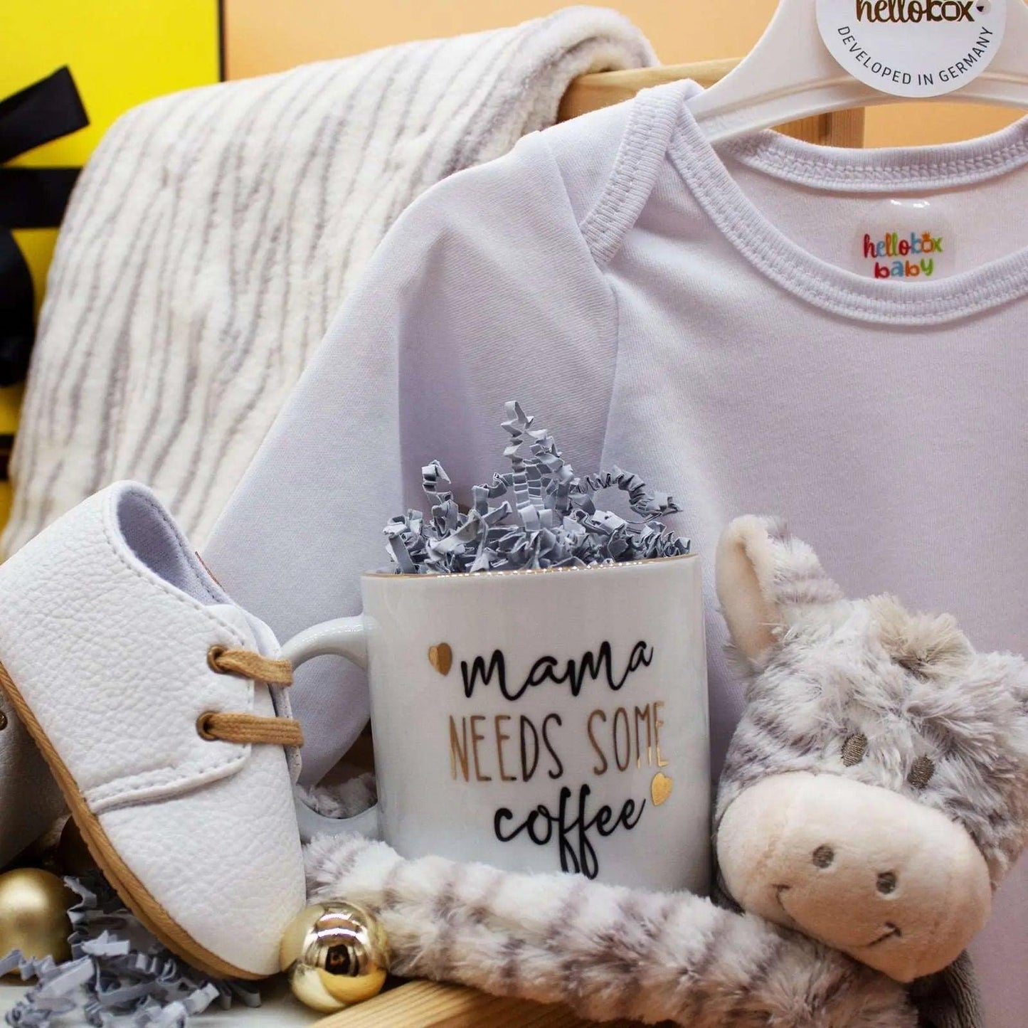 Hellobox Baby Geschenke zur Taufe , Neugeborene geschenkset mit Babydecke, Kuscheltier (17 Teile) (weiss) Junge & Mädchen-2