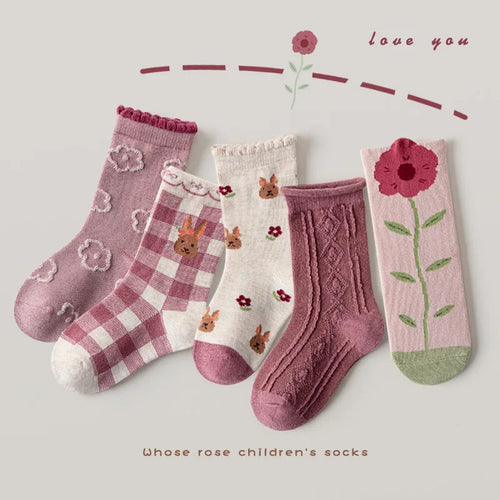 Mädchen Socken für den Frühling 5 Paar - Meloni2