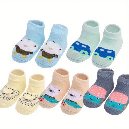 Kinder Socken für Mädchen und Jungen Rutschfest 5 Stück - Meloni2