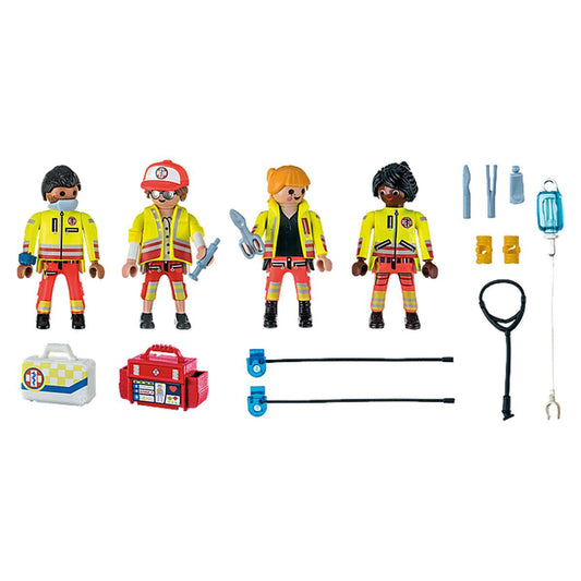Playmobil 71244 City Life Rescue Team Spielset mit 25 Teilen und Rettungsfiguren
