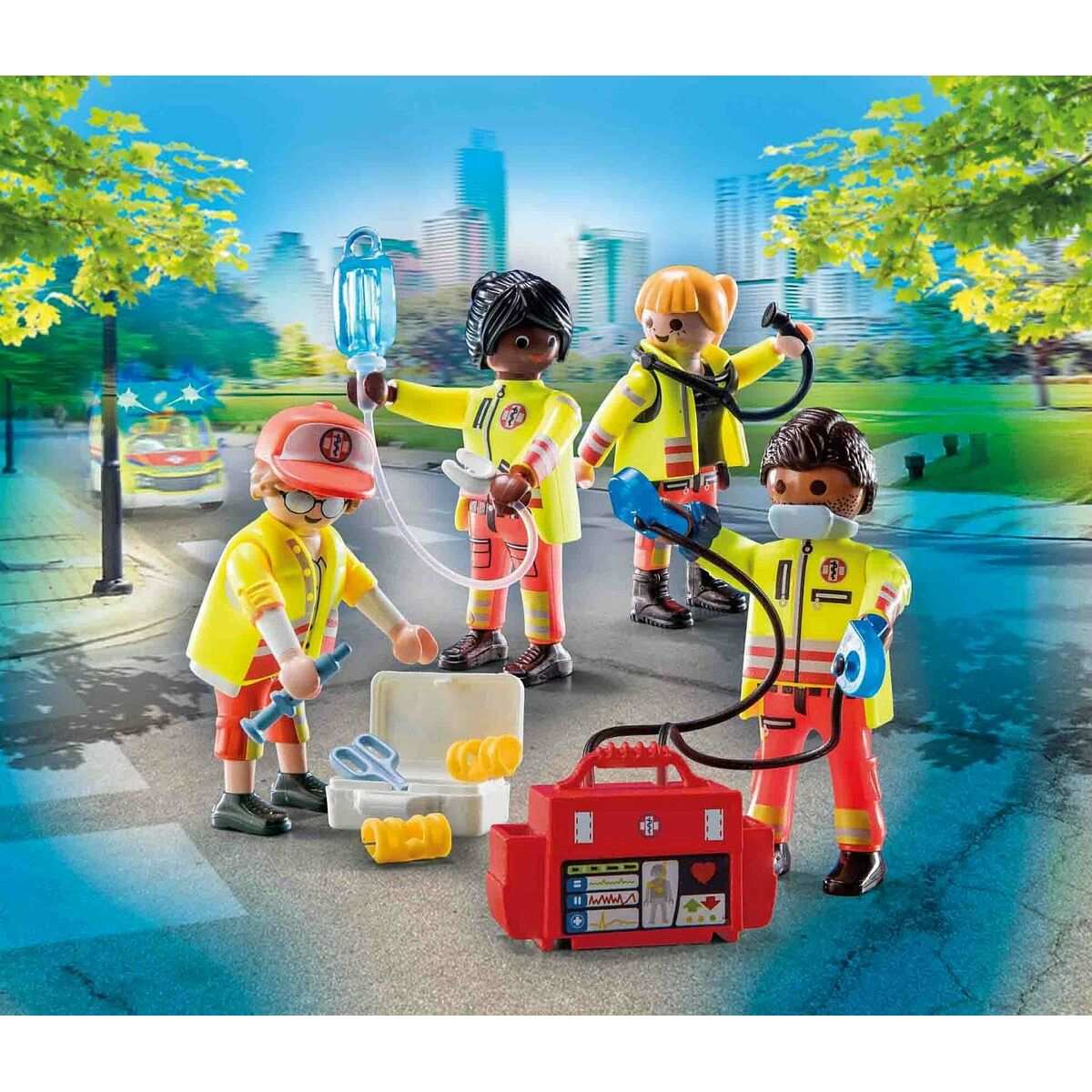 Playmobil 71244 City Life Rescue Team Spielset mit 25 Teilen und Rettungsfiguren