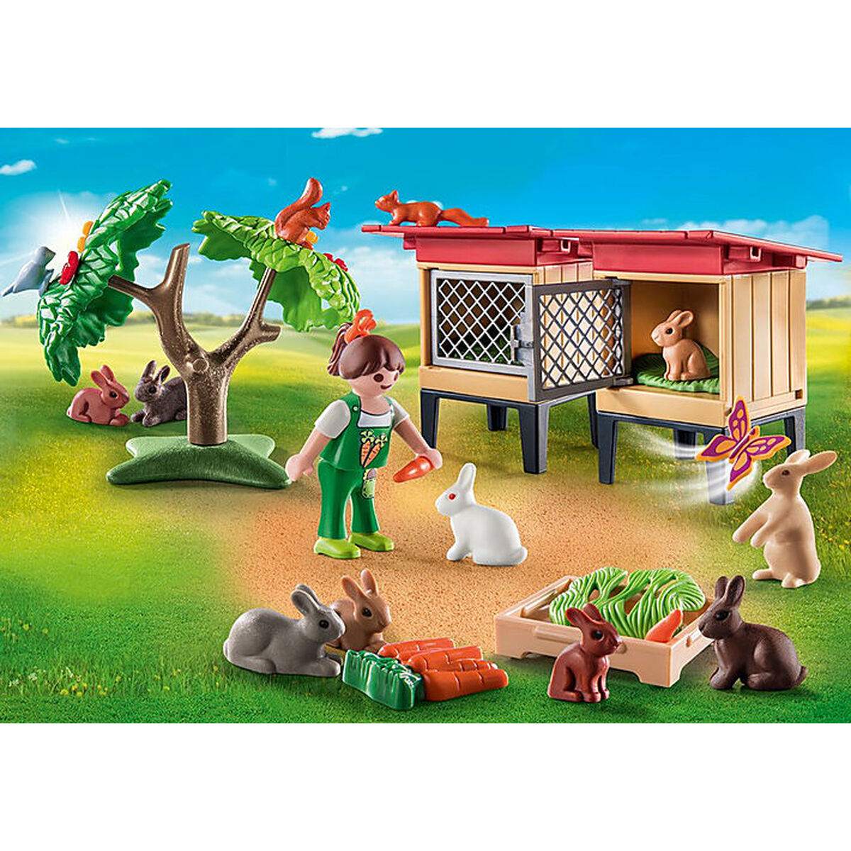 Playmobil 71252 Country Rabbit Hutch 41-piece playset with rabbit figures and accessories for children