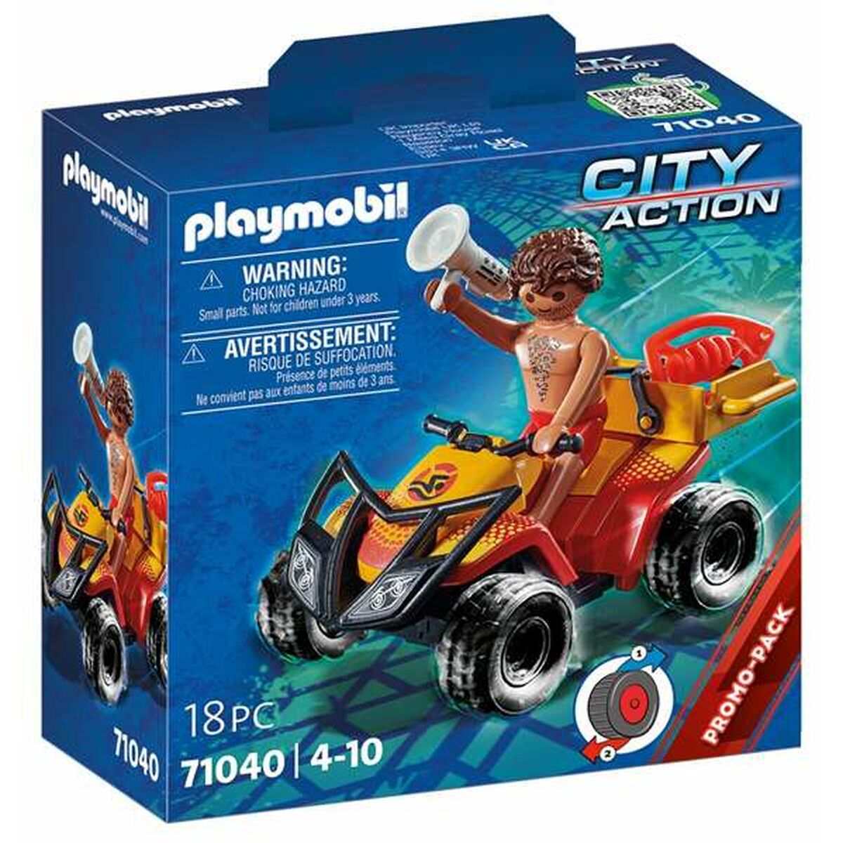 Playmobil City Action Rescue Quad Spielset mit 18 Teilen für Kinder ab 4 Jahren