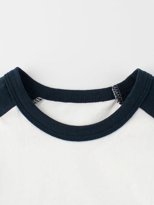 Boys’ Cartoon Excavator And Truck Print T-Shirt In European And American Style-1