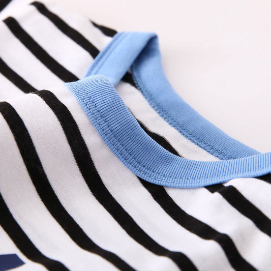 Gestreifte Muster Cartoon Auto T-Shirt - Meloni2