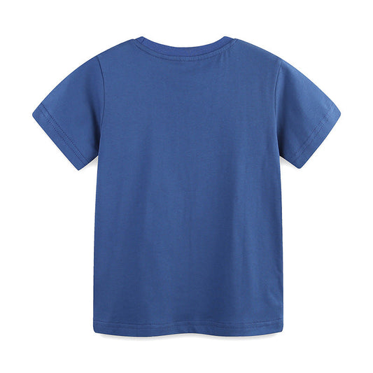 Summer Boys’ Engineering Car Cartoon Pattern T-shirt in European and American Style-1