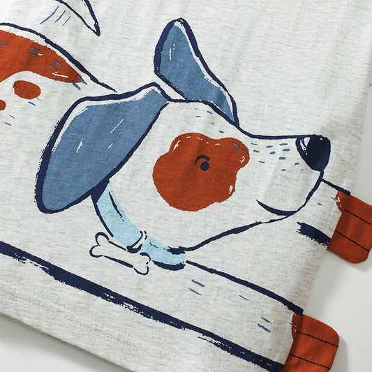 Summer Baby Kids Cartoon Pattern T-shirt and Shorts Clothing Set for Boys-1