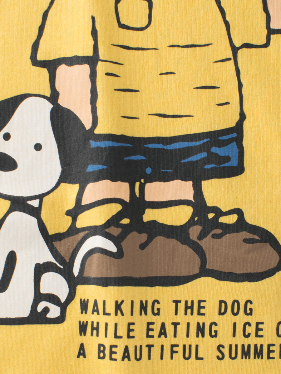 Boys’ Dogs Cartoon And Letters Print T-Shirt In European And American Style-2
